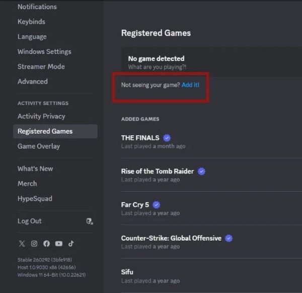 discord add games