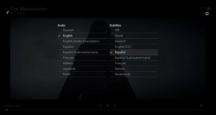 change language on disney+ video on tv