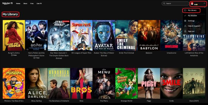 rakuten tv movie sites for free online viewing