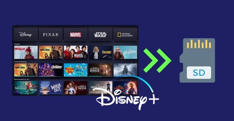 save disney plus video on sd card