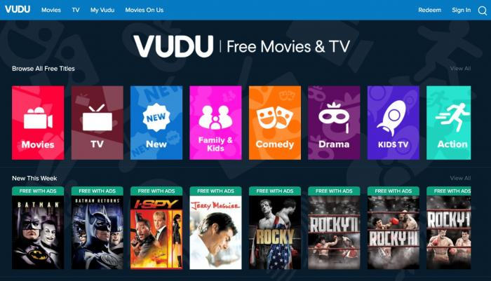 Vudu Free Tier