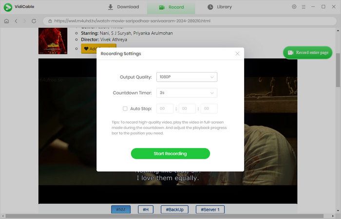 record settings M4uFree